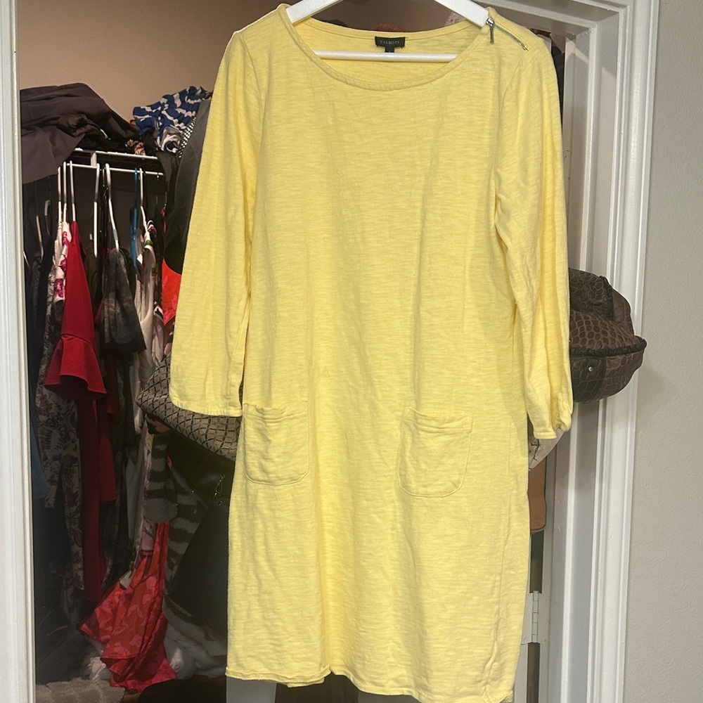 Talbots Light Yellow Long Sleeve dress